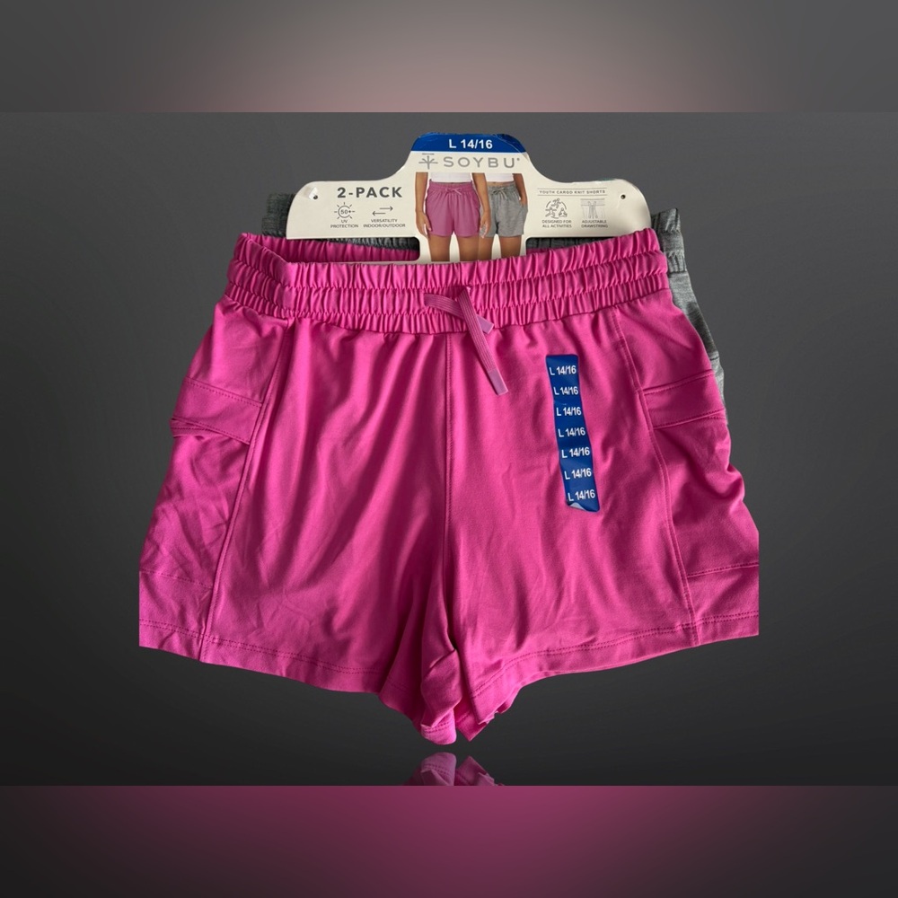 Soybu Youth 2-pack Short Size Large 14/16 
Color Gray and Pink